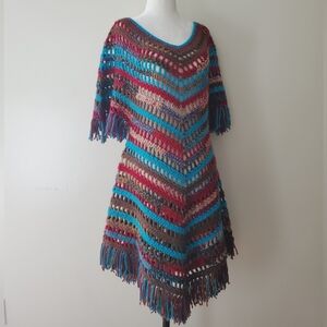 Handcrafted Fringe Crochet Beach Cover Up Dress